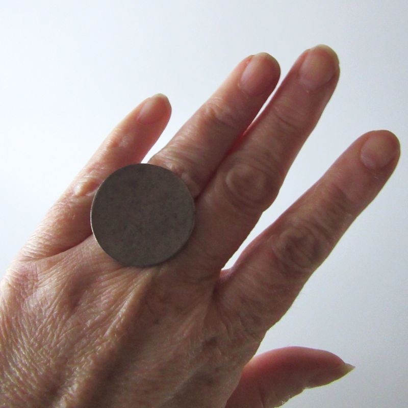 Seraglio Plain Circle Pewter Adjustable Ring